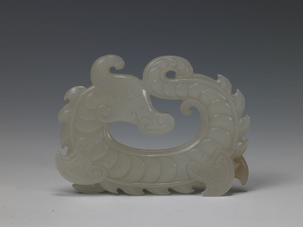 图片[1]-White jade Kui dragon pattern pendant-China Archive